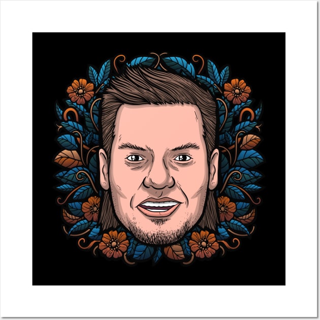 Theo Von (Flowered) Wall Art by Baddest Shirt Co.